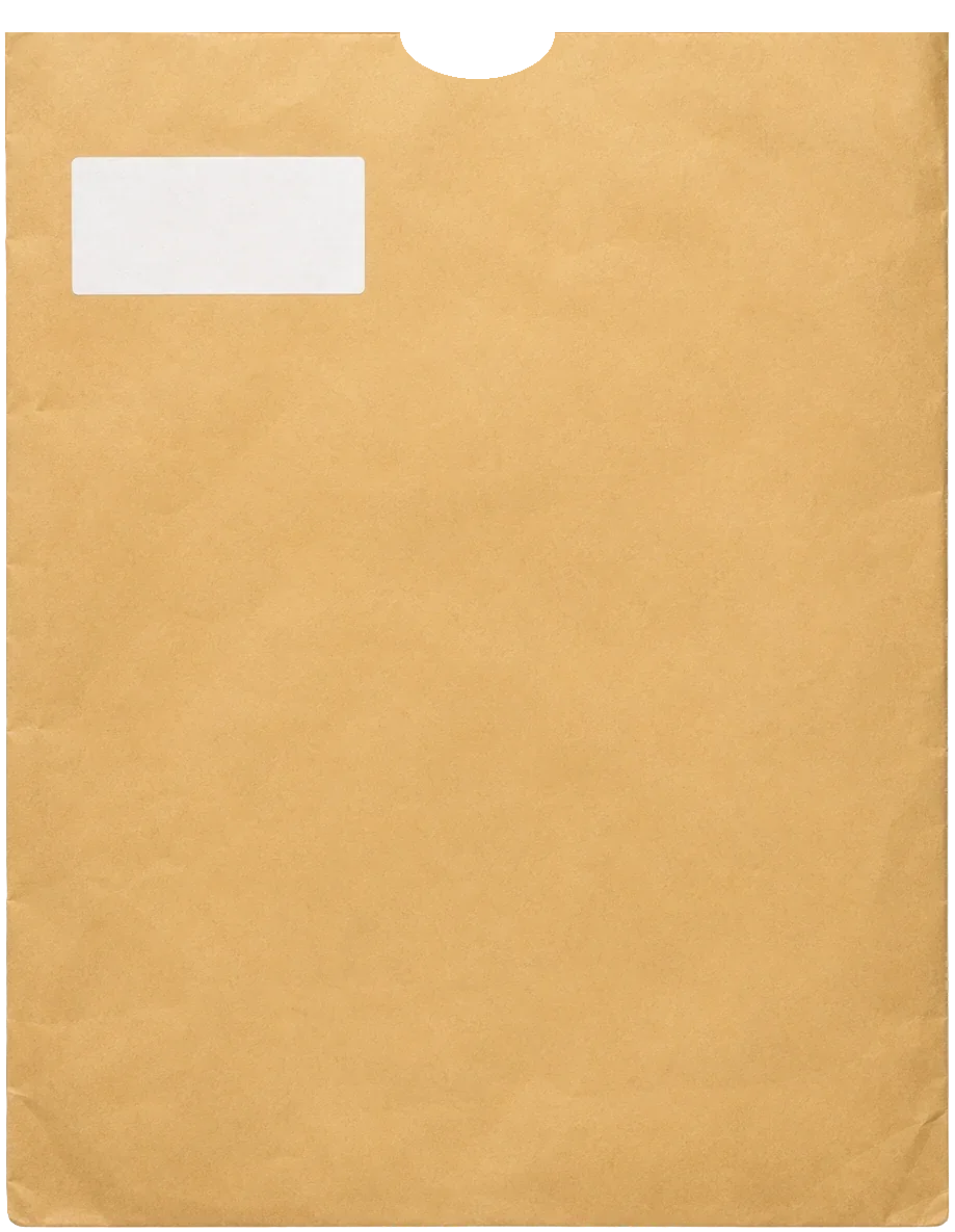 Sobre de papel manila para los estudios